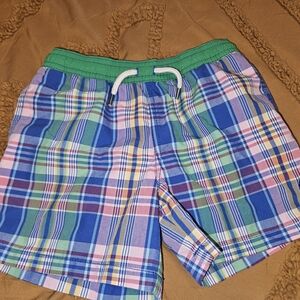 Polo by Ralph Lauren Plaid Kids Swim Shorts - Blue, Green, and Pink Sz 5